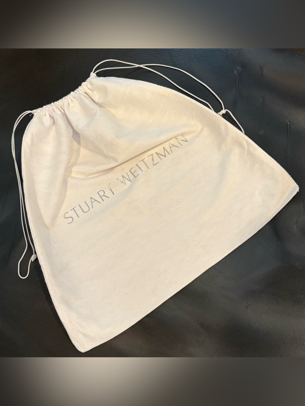 Stuart Weitzman Drawstring Dust Bag Silver Print Logo 14” X 15” Travel Storage
